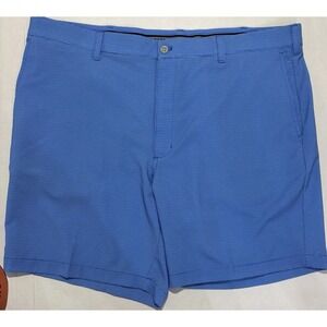 PGA TOUR Men's Shorts Flat Front Geometric Print Shorts  Blue Size 40 Inseam 8in